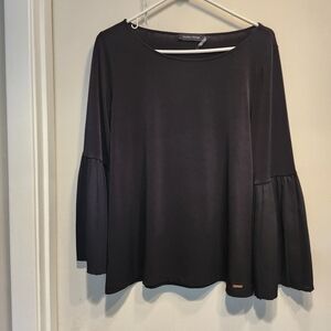 Ivanka Trump Black Blouse with Flared Sleeves